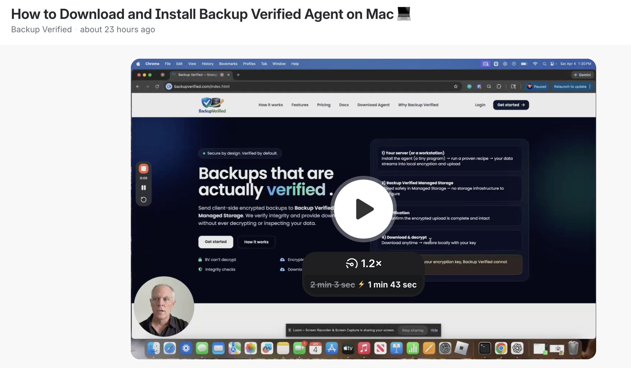 Install the Backup Verified agent video thumbnail